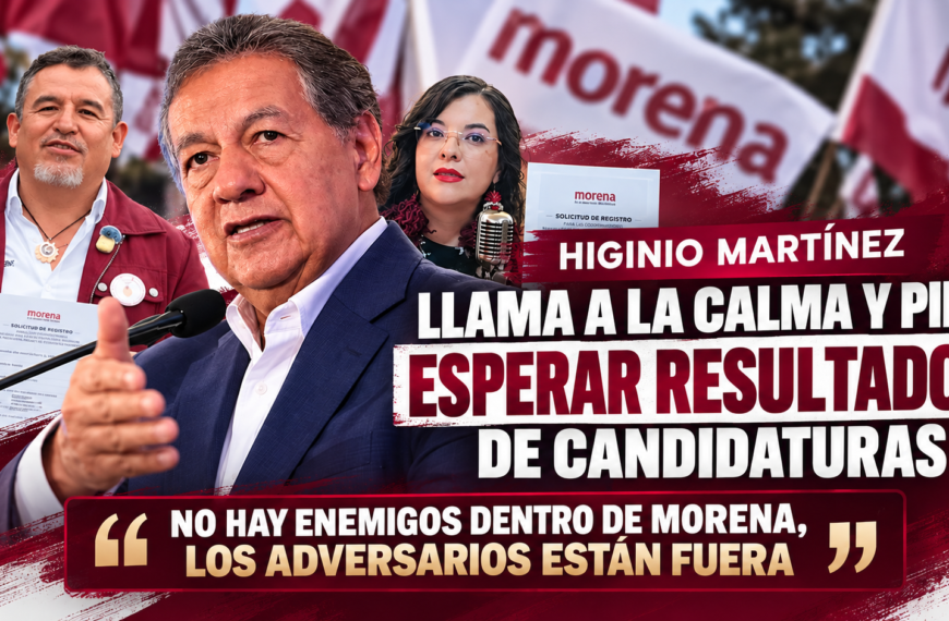 HIGINIO MARTÍNEZ LLAMA A LA UNIDAD EN MORENA Y PIDE ESPERAR RESULTADOS DE ENCUESTAS
