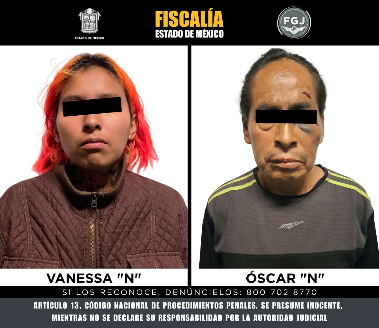 FISCALÍA EDOMÉX DETIENE A PADRES POR EL HOMICIDIO DE SU HIJO TRAS SOMETERLO A AYUNOS PROLONGADOS